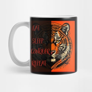 Tiger head: eat, sleep, conquer, repeat Mug